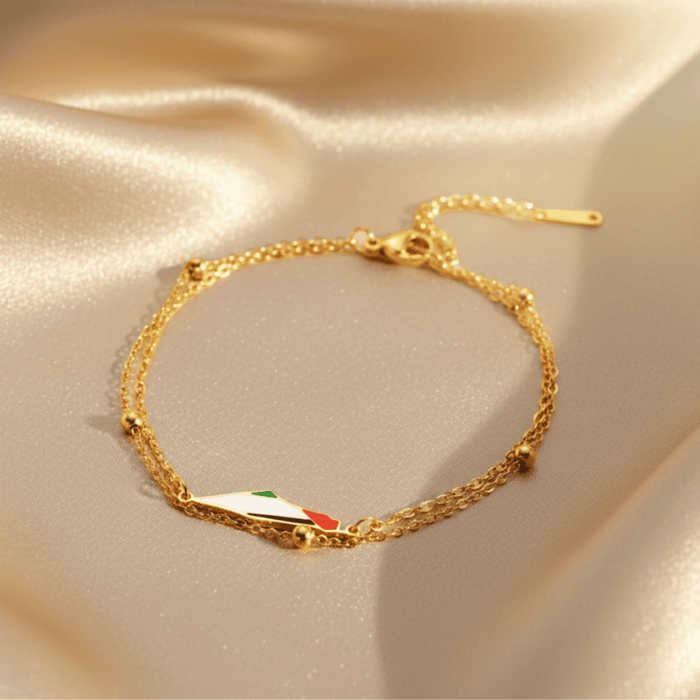 Noor Palestine Map Bracelet