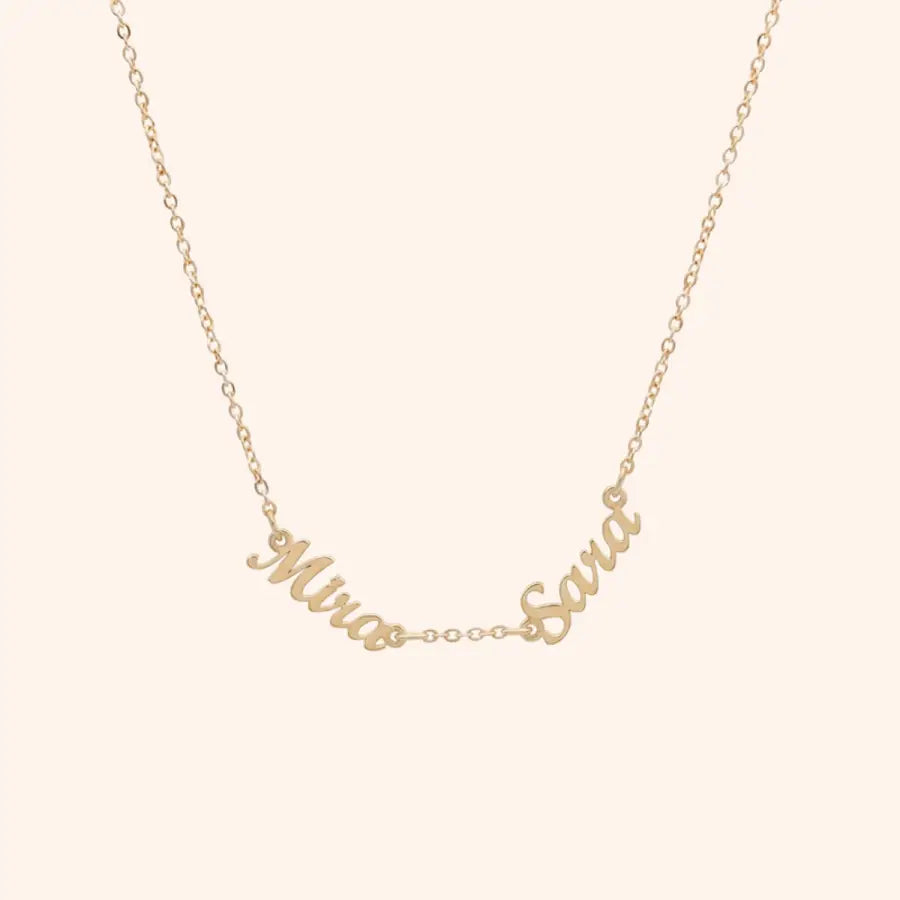 Wasl multiple-names necklace in gold